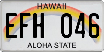 HI license plate EFH046