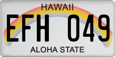 HI license plate EFH049