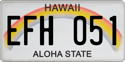 HI license plate EFH051