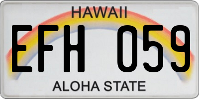 HI license plate EFH059
