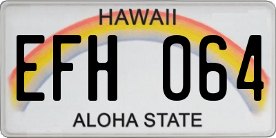 HI license plate EFH064