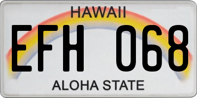 HI license plate EFH068