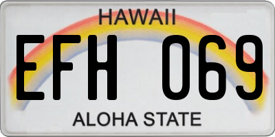 HI license plate EFH069
