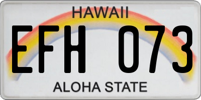HI license plate EFH073