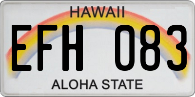 HI license plate EFH083