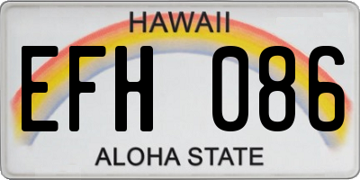 HI license plate EFH086