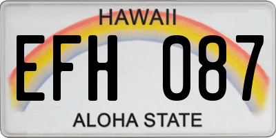 HI license plate EFH087