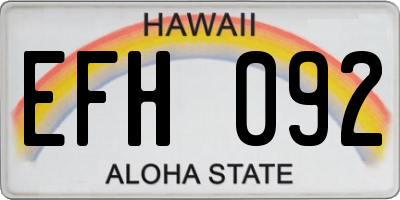 HI license plate EFH092