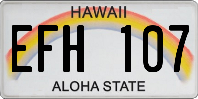HI license plate EFH107