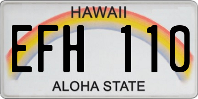HI license plate EFH110