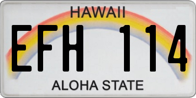 HI license plate EFH114