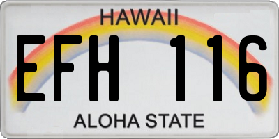 HI license plate EFH116