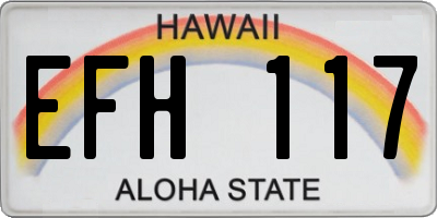 HI license plate EFH117