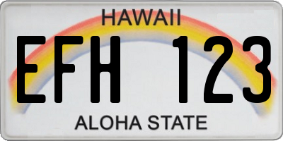 HI license plate EFH123