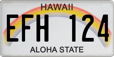 HI license plate EFH124