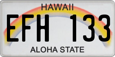 HI license plate EFH133