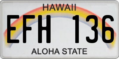 HI license plate EFH136