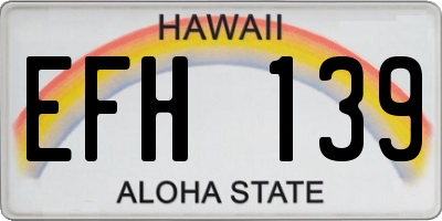 HI license plate EFH139