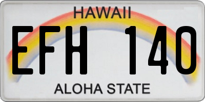 HI license plate EFH140