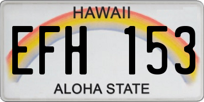 HI license plate EFH153