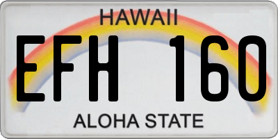 HI license plate EFH160