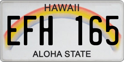 HI license plate EFH165