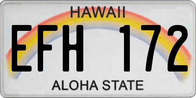 HI license plate EFH172