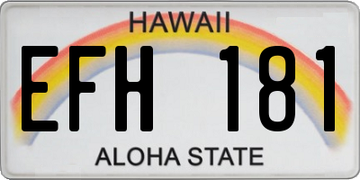 HI license plate EFH181
