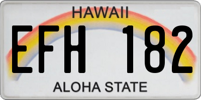 HI license plate EFH182