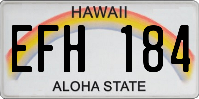 HI license plate EFH184