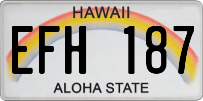 HI license plate EFH187