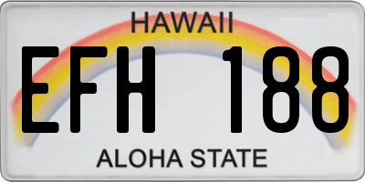 HI license plate EFH188