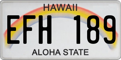 HI license plate EFH189