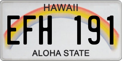 HI license plate EFH191