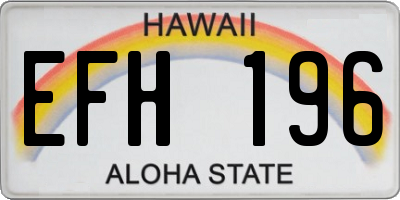 HI license plate EFH196