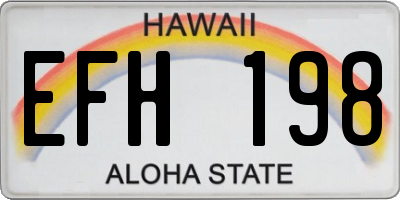 HI license plate EFH198