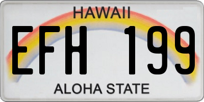 HI license plate EFH199