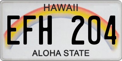 HI license plate EFH204