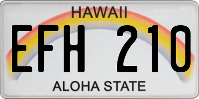 HI license plate EFH210