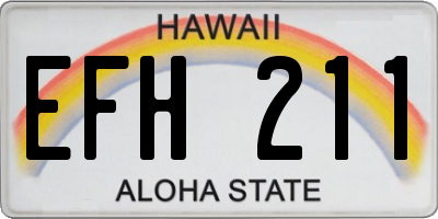 HI license plate EFH211