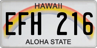 HI license plate EFH216