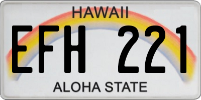 HI license plate EFH221