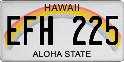 HI license plate EFH225
