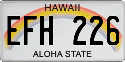 HI license plate EFH226