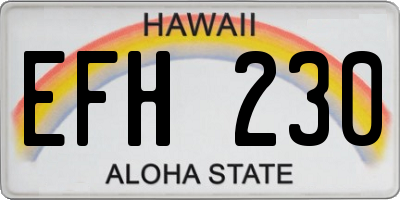 HI license plate EFH230