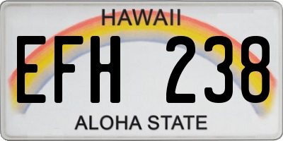 HI license plate EFH238