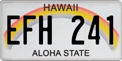 HI license plate EFH241