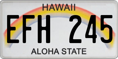 HI license plate EFH245