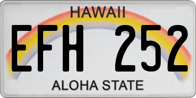 HI license plate EFH252