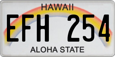 HI license plate EFH254